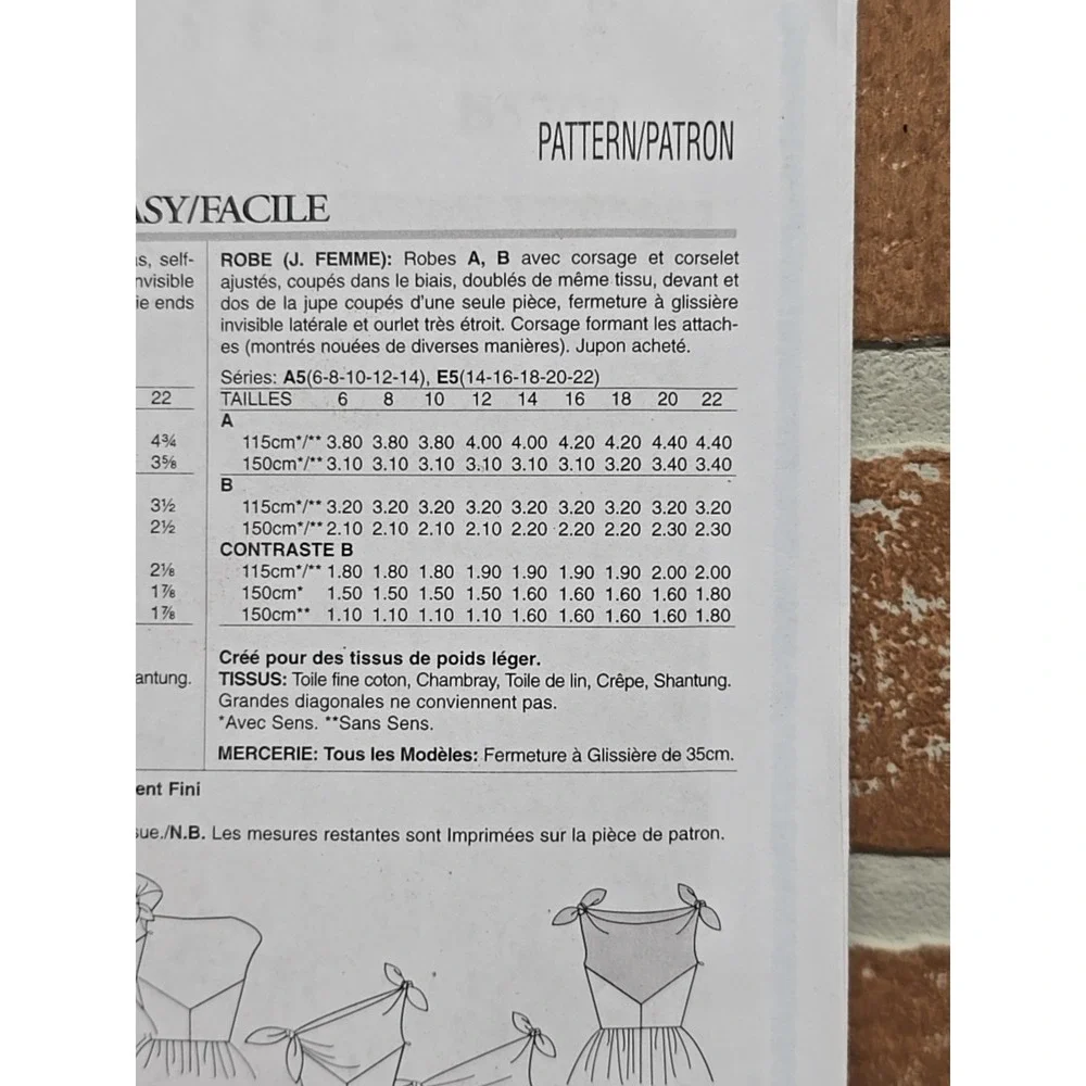 Butterick B5708 RETRO‎ 53 Flared Dress Shoulder Ties Sewing Pattern sz 6-14